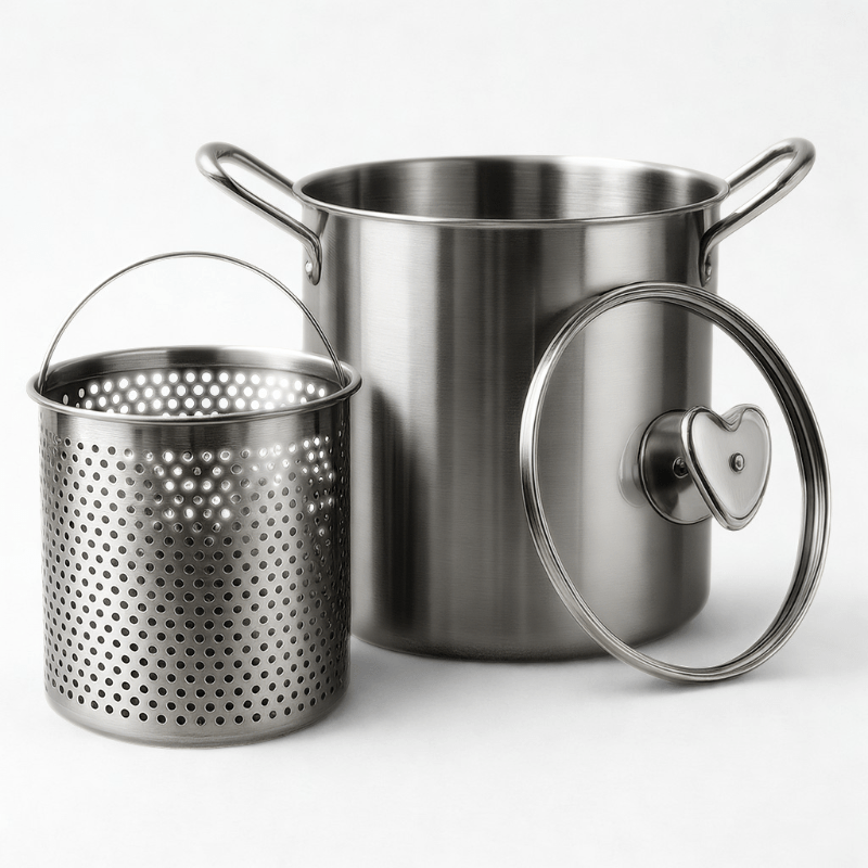 3.5L Stainless Steel Deep Fryer Pot with Oil Drip Drainer