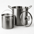 3.5L Stainless Steel Deep Fryer Pot with Oil Drip Drainer