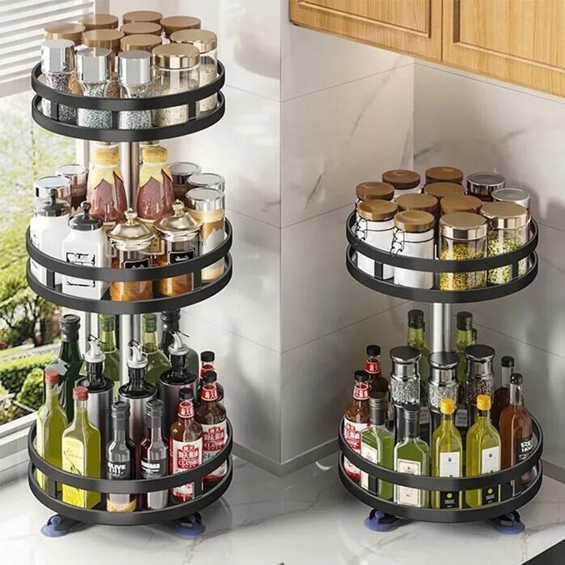 360° Rotating Spice Rack Organizer – Non-Skid Turntable for Kitchen Storage