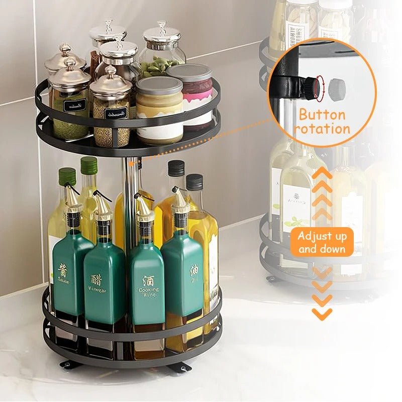 360° Rotating Spice Rack Organizer – Non-Skid Turntable for Kitchen Storage