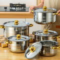 5-Piece Golden Cookware Set - Durable, Multi-Purpose, Easy Clean
