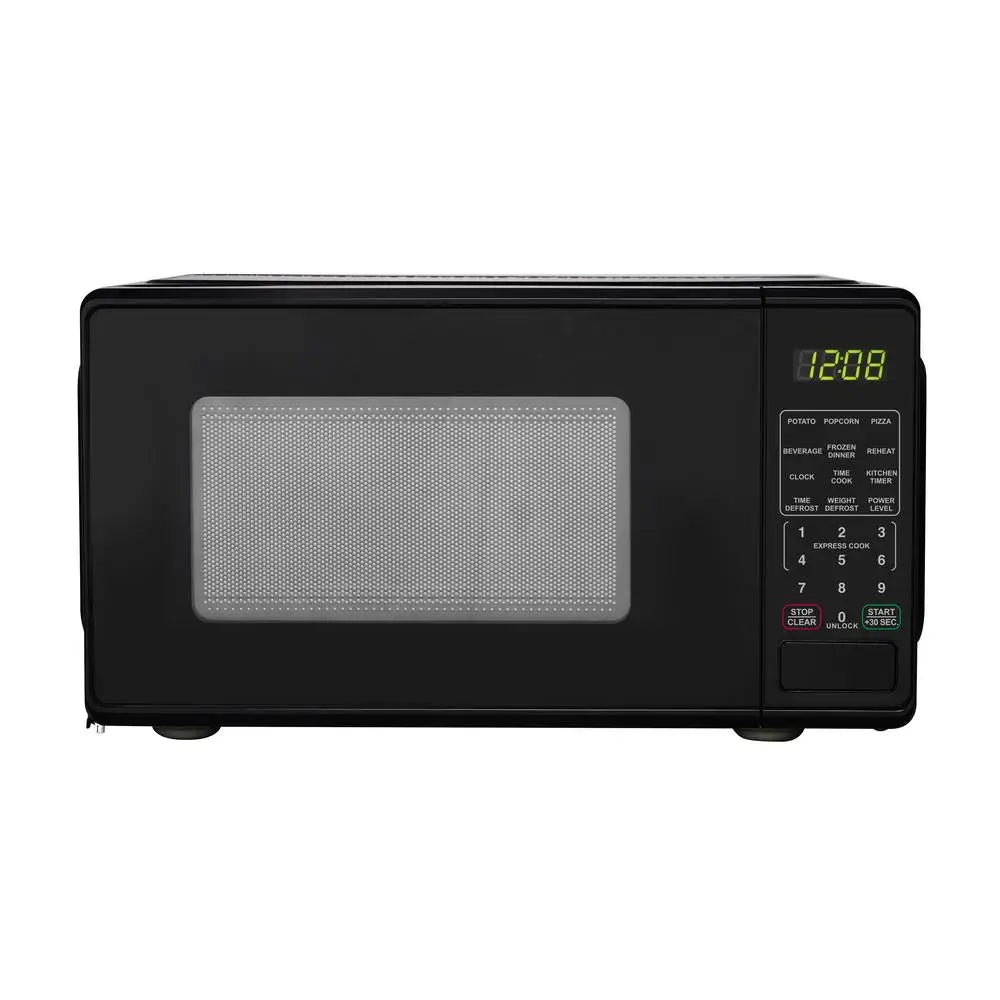 700W Compact Countertop Microwave, 0.7 Cu Ft, Black