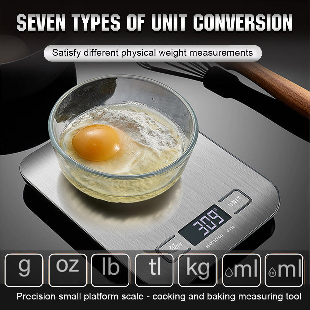 Digital Kitchen Scale USB Rechargeable LCD Display