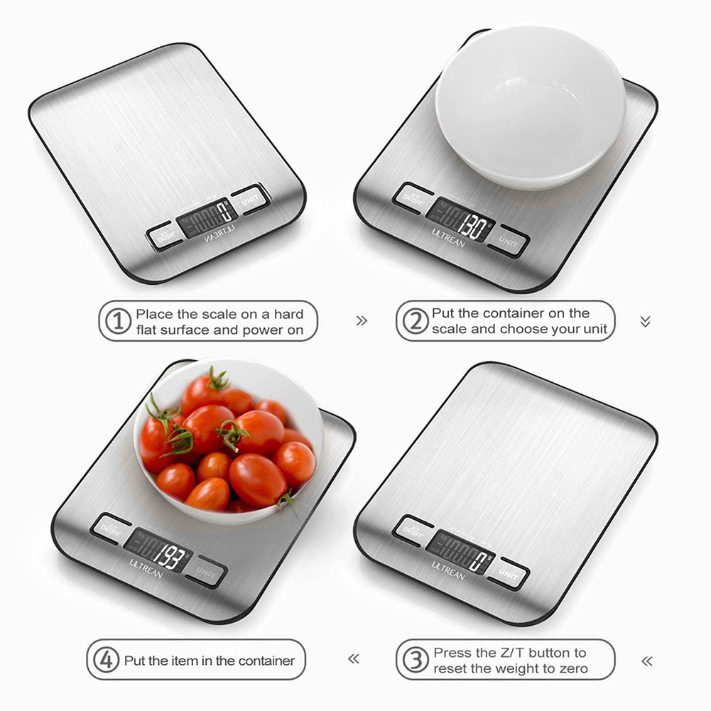 Digital Kitchen Scale USB Rechargeable LCD Display