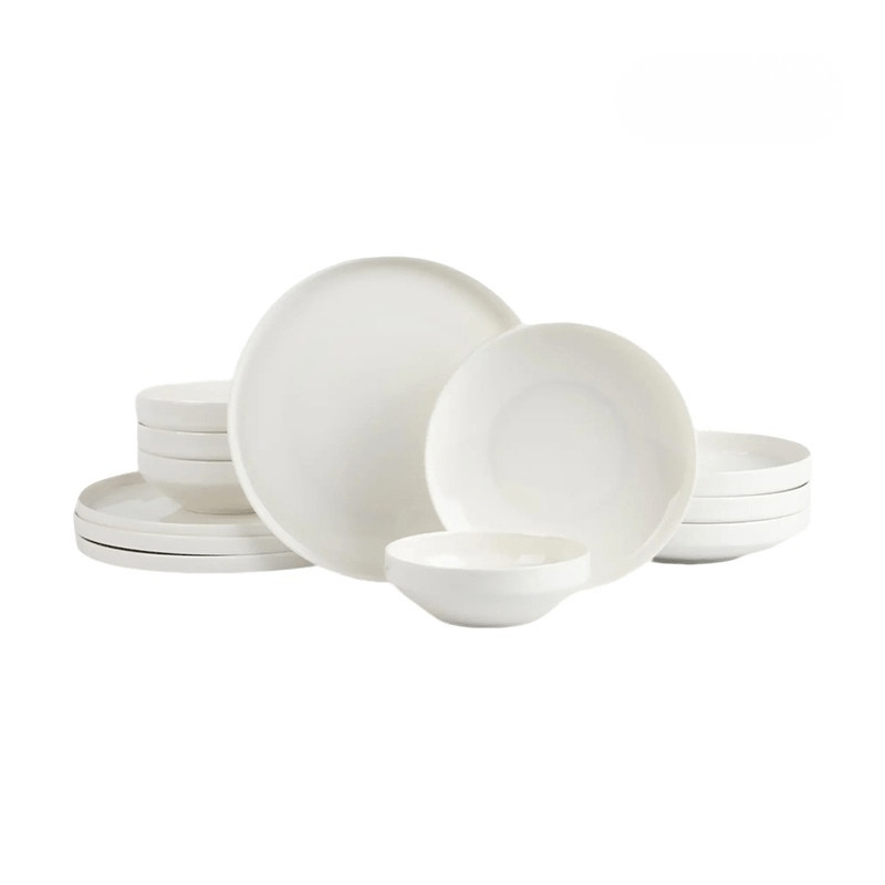 Ceramic Plates Dinner Set - 12Pcs Bone China Tableware