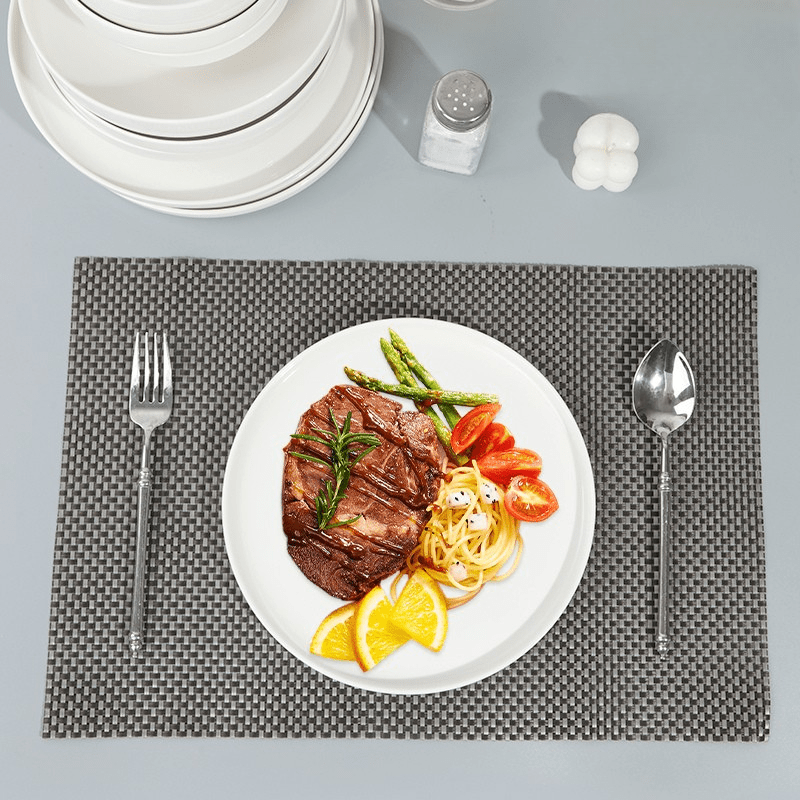 Ceramic Plates Dinner Set - 12Pcs Bone China Tableware