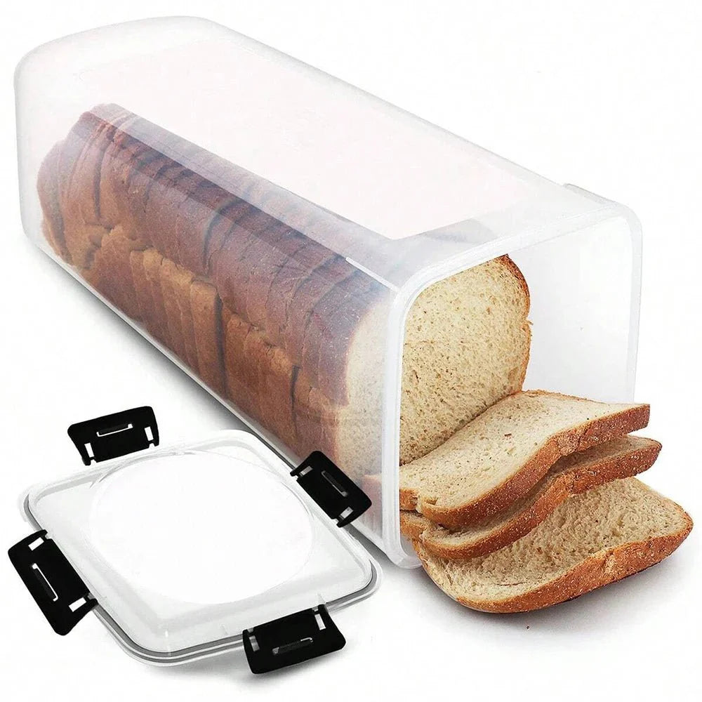 Clear Airtight Bread Box - Tall Bread Saver with Lid