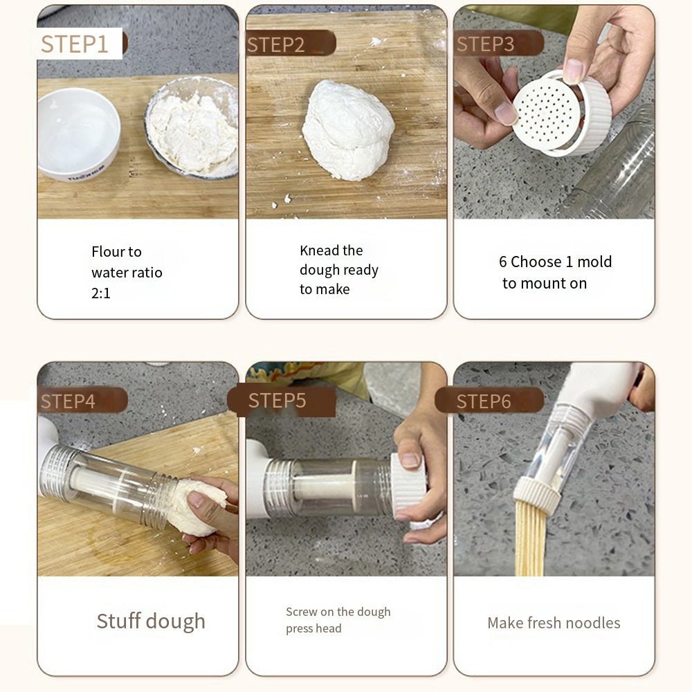 Electric Pasta Maker - 6 Shapes, USB Rechargeable, Portable