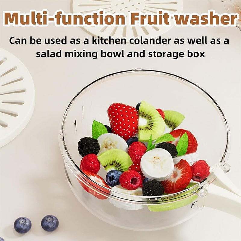 Fruit & Veggie Strainer: 2-in-1 Drain Basket with Lid