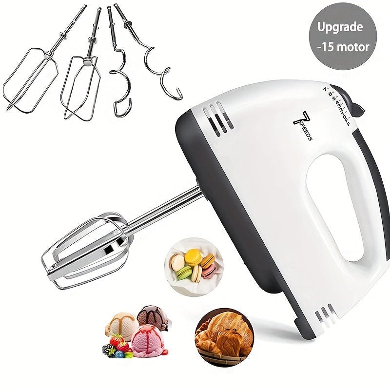 Hand Mixer 7-Speed, Stainless Steel, Perfect for Baking & Whisking